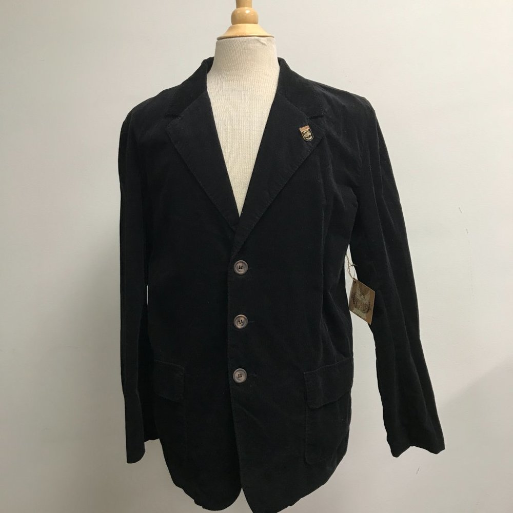 KINETIX BLACK handmade CORDUROY JACKET Blazer L NWT  VINTAGE
